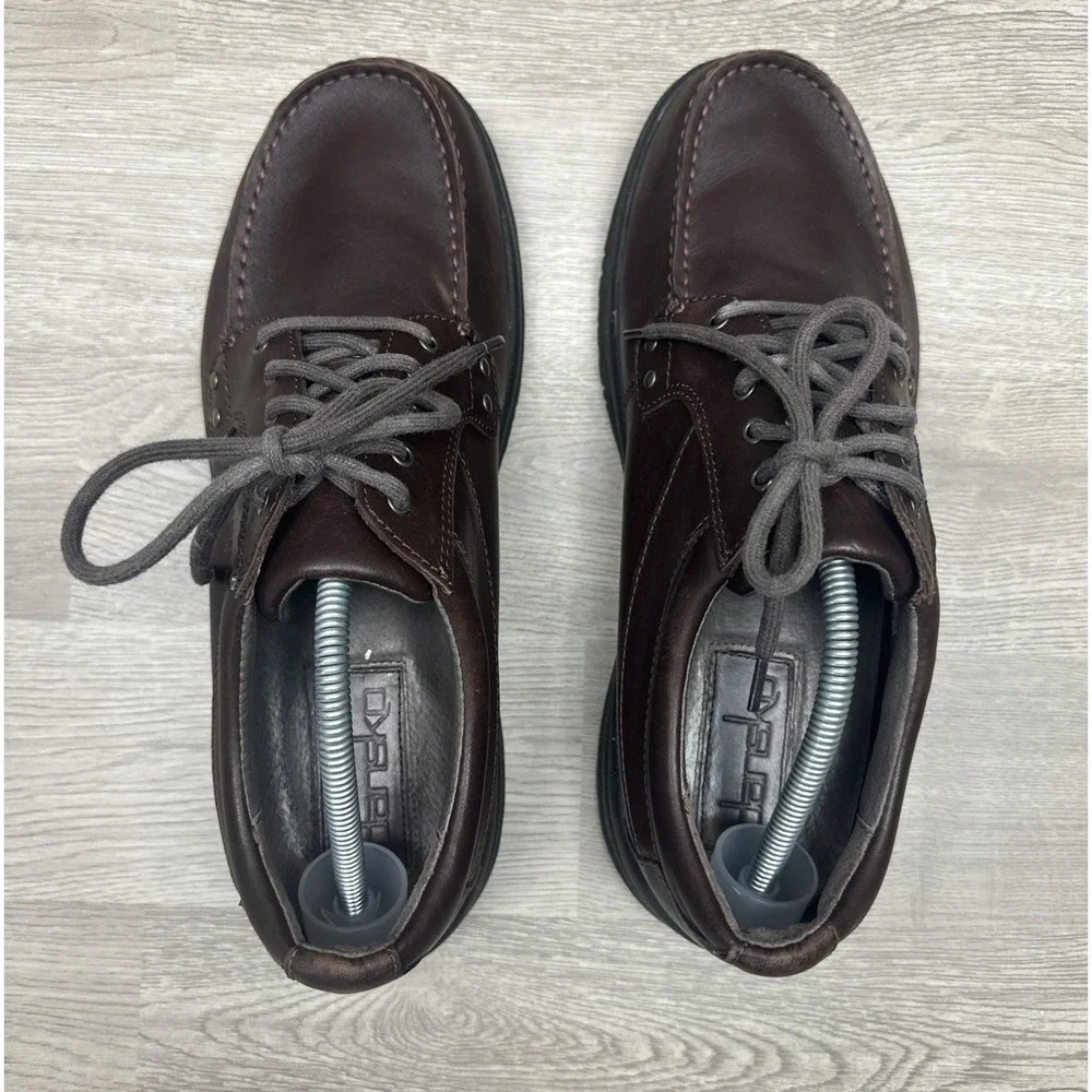 Dansko Wyatt Oxford Shoes Mens US 10.5 EU 44 Mocha Full Grain Leather‎ VERY NICE